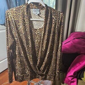 Animal Print Grayson Long Sleeve Drape Top For Women L